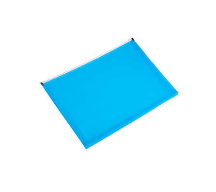 Blue Plastic Zipper Bag with Expandable Bottom | B-5