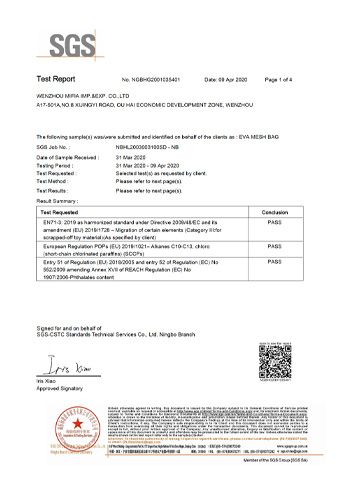 EVA -phthalate free, SCCPs 2020.4
