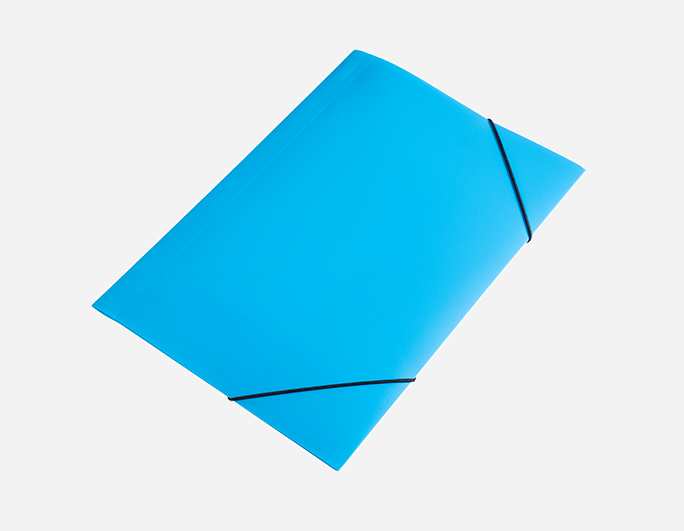 Blue Plastic 3-Flap File Folder with Elastics|B-1