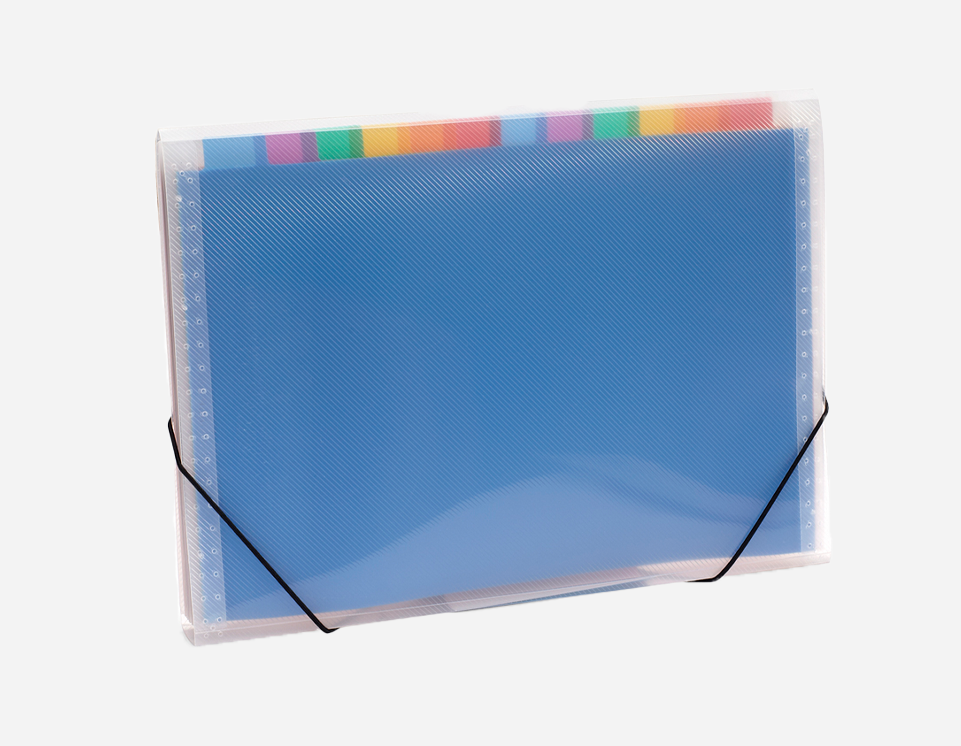 Classic PP Expanding File | 13 Pockets | Transparent Diagonal Design | MFO-123