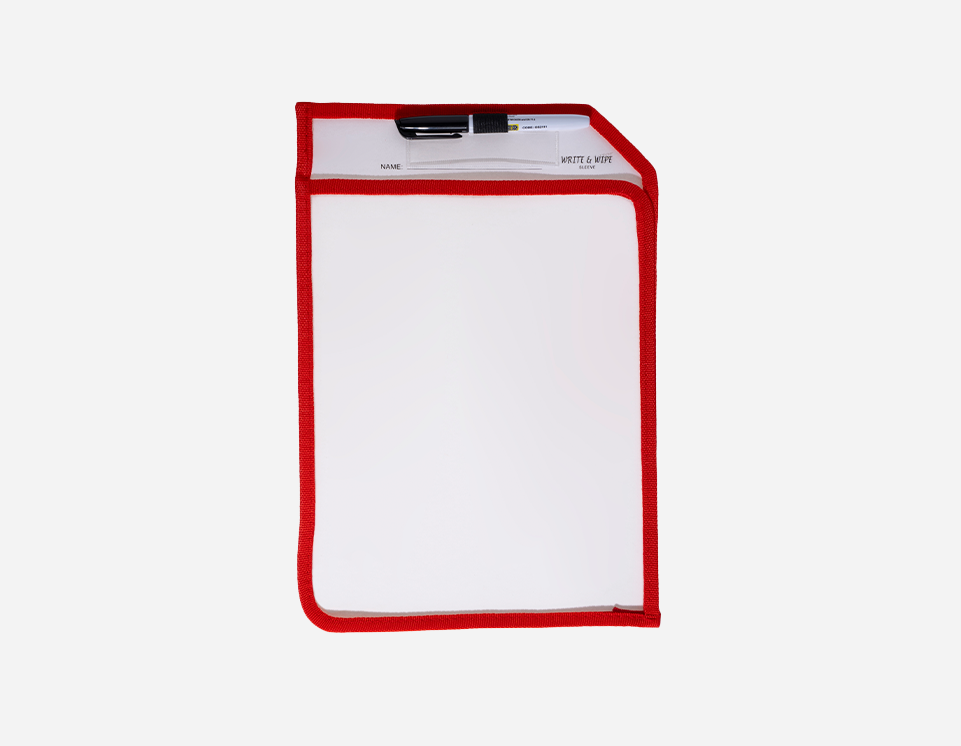 Reusable PET Transparent Dry Erase Pockets | L-Shaped Opening | Dual-Sided Writing |MFO-8052