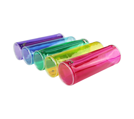 PVC Fluorescence Round Pencil Bag - MFO-1083