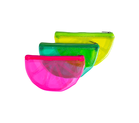 PVC Watermelon Shape Zipper Pencil Case with Glitter - MFO-8006