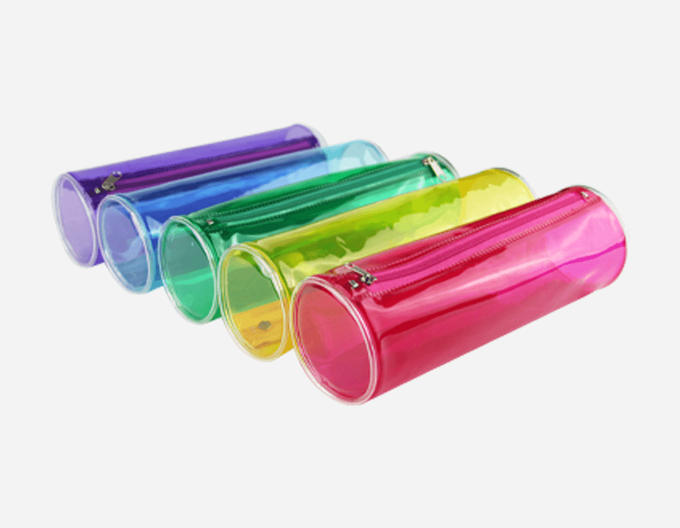 PVC Fluorescence Round Pencil Bag - MFO-1083