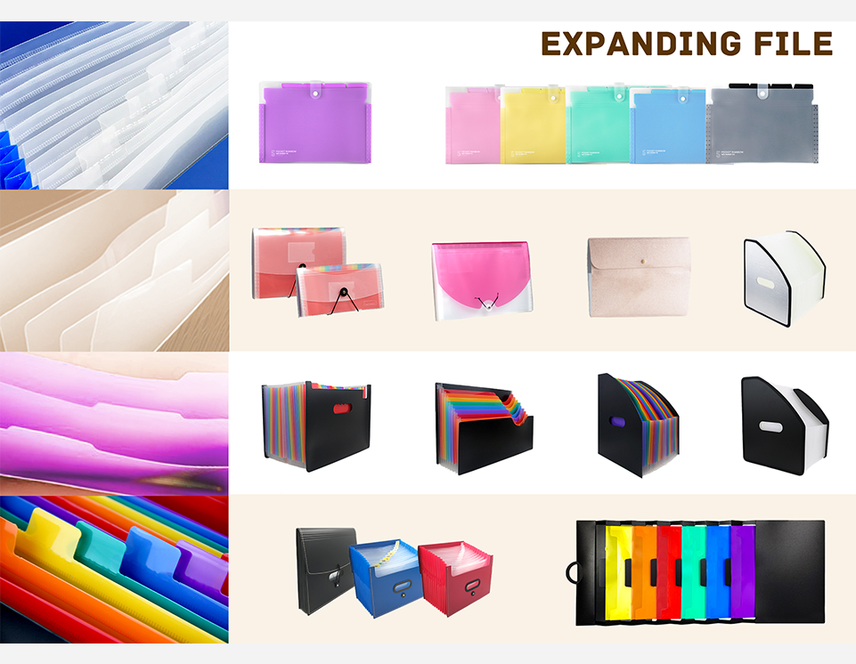 Classic PP Expanding File | 13 Pockets | Transparent Diagonal Design | MFO-123