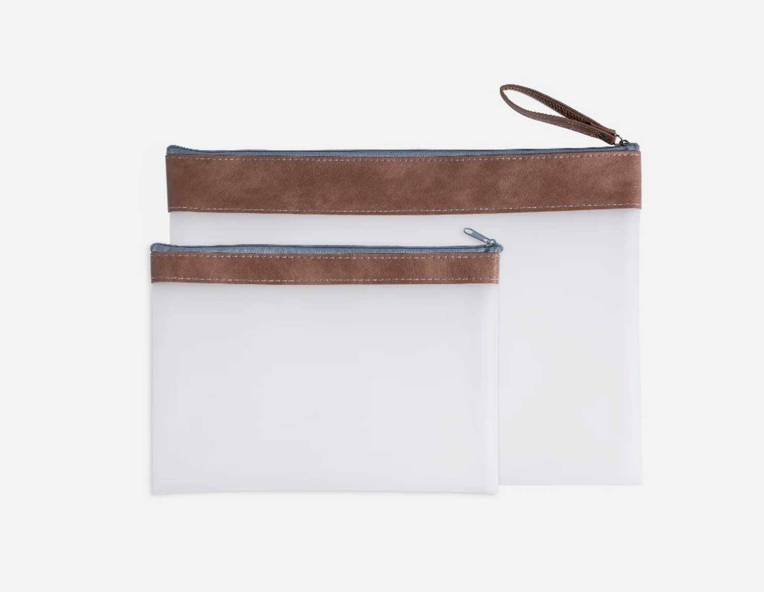 Soft TPU Zipper Bag with Leather Stripe - MFO-8145