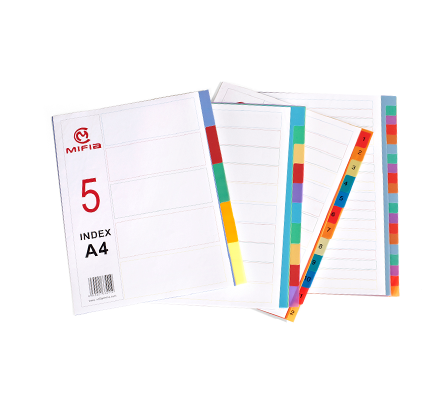 A4 PP Dividers with Colorful Tabs–Multiple Page Options-MFO-034