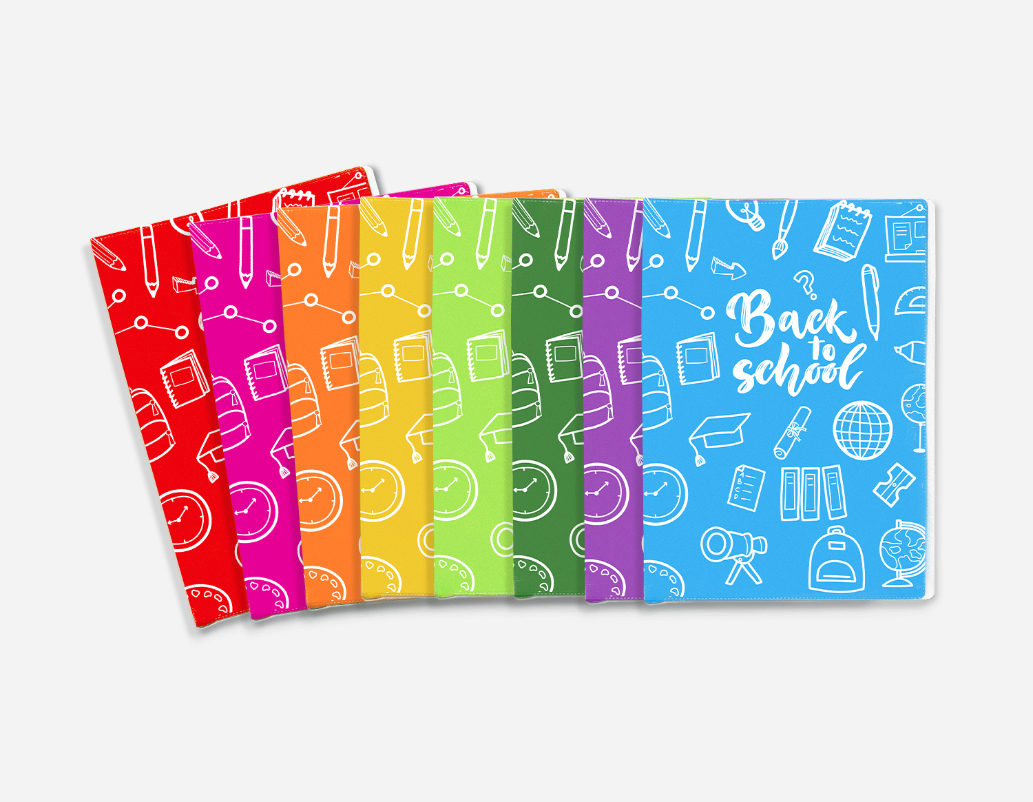 White PVC Book Cover with Monochrome Printing MFB-506