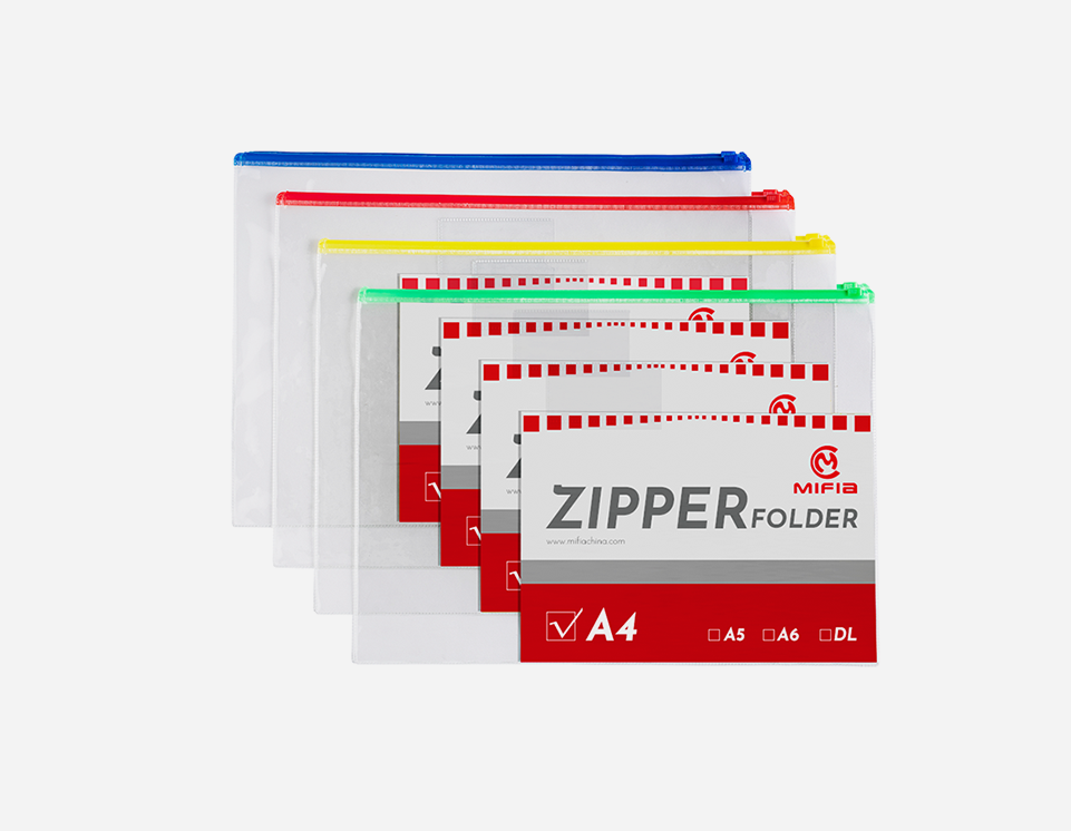 Clear PVC Zip Slider Bag with Colorful Closure - MFO- 105 