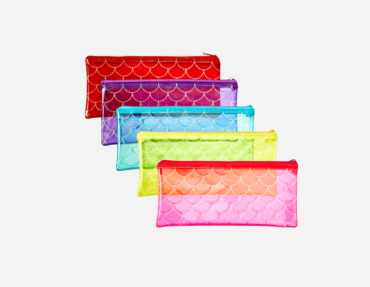 PVC Fish-Scale Pearlescent Zip Bag - MFO- 8068