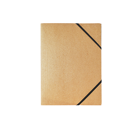 Kraft Paper Elastic Cord Folder with Flat Strap | K-MFO-011