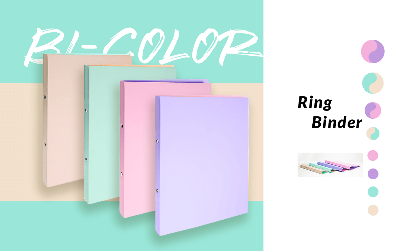 Bi-color Series Plastic Ring Binder 