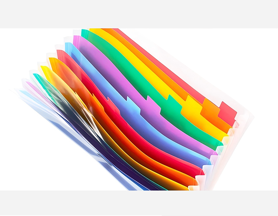 Classic PP Expanding File  13 Pockets  Transparent Wave Design MFO-123 ---
