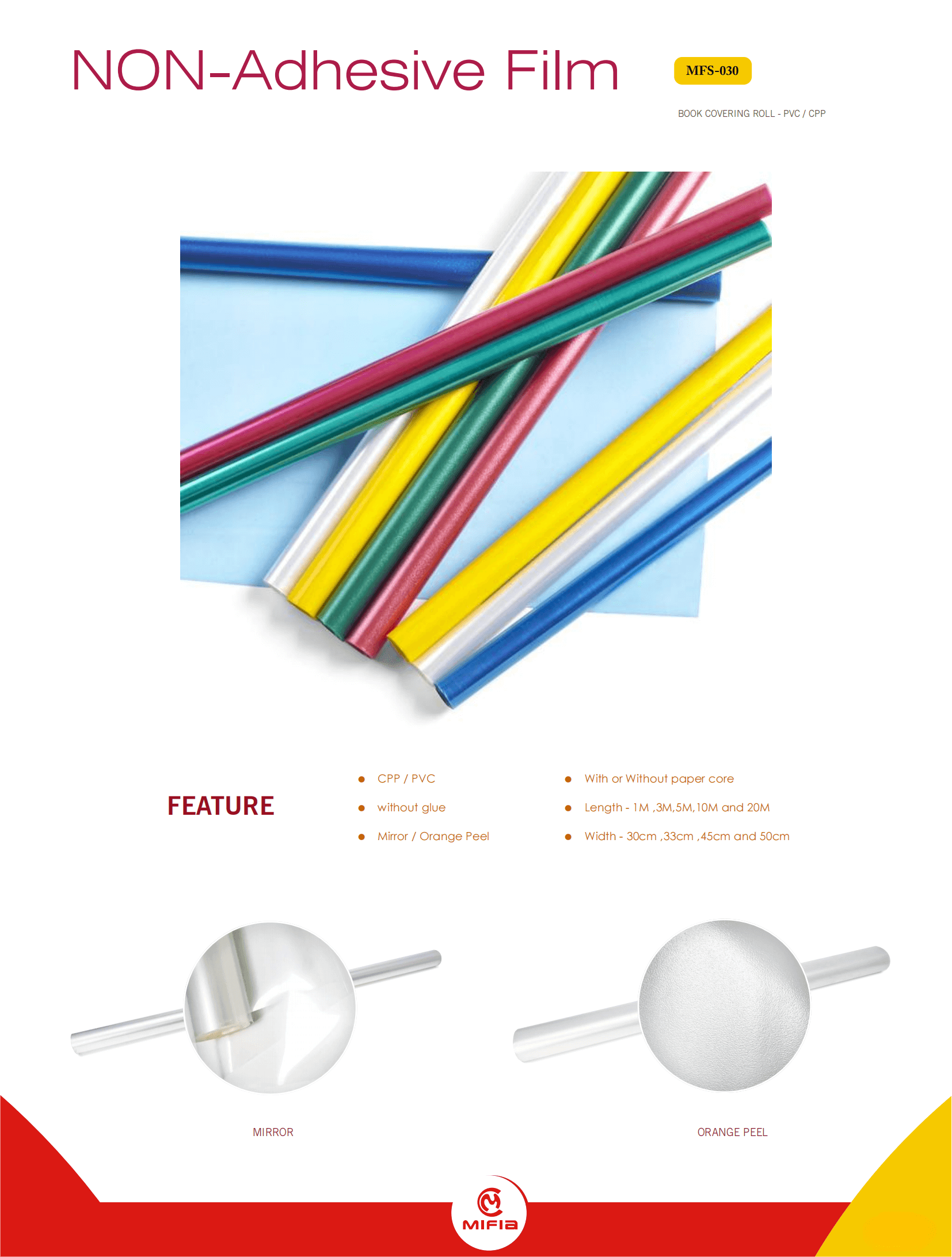 non-adhesive book cover film
