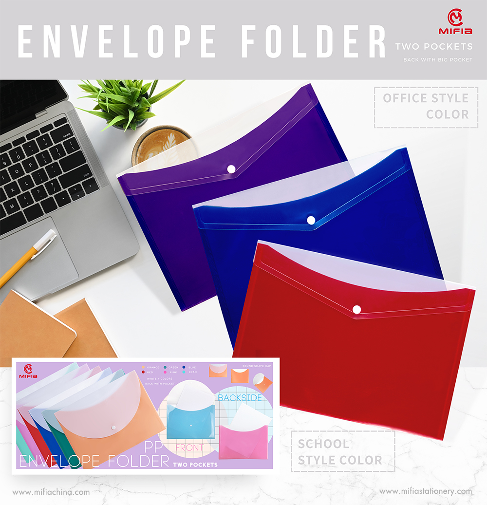 Transparent Cover PP Envelope Folder with Back Pocket  MFO-1061 (2)-