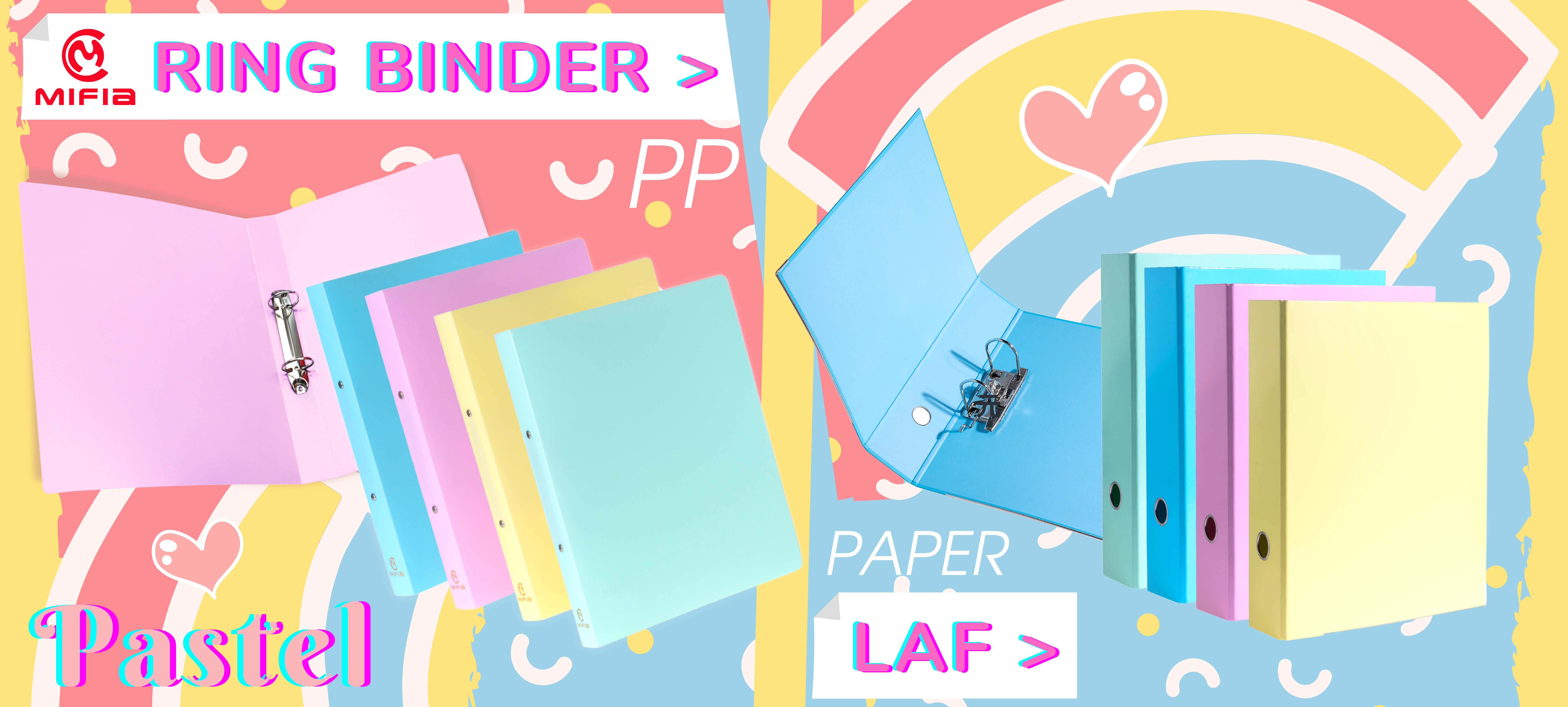 PP Ring Binder in Soft Pastel Tones P-MFO-003YMFO-P-7 (1)