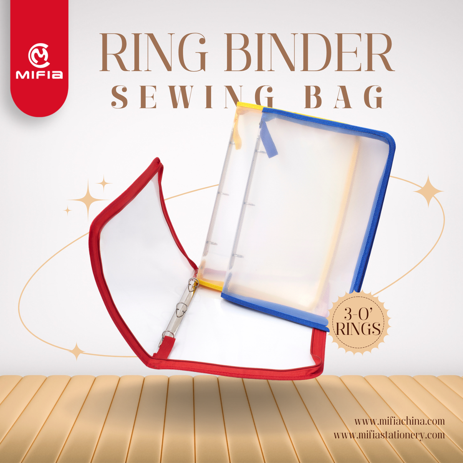 PP Zipper Binder with 3-Ring Mechanism  MFO-089---(1)