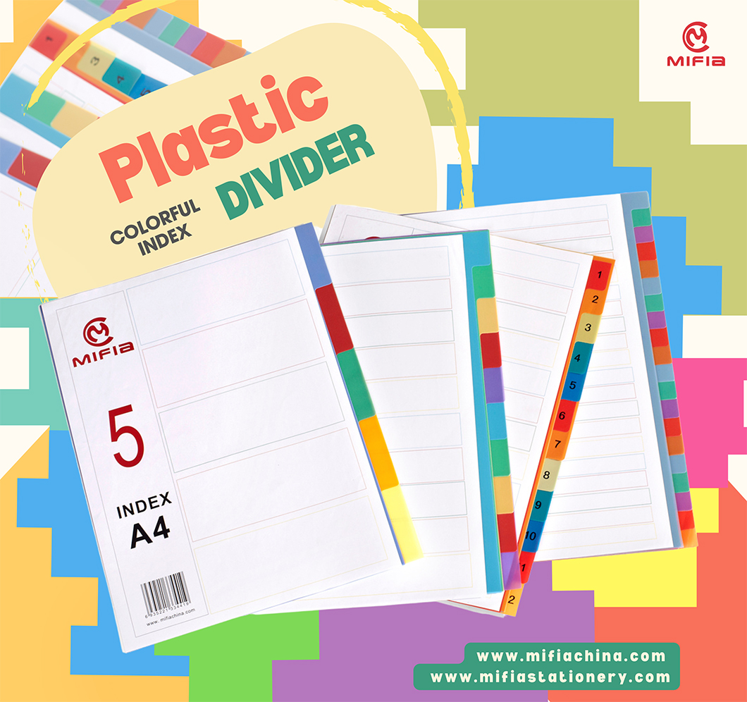 PP divider -- Manufactured by MIFIA Stationery PP divider -- Manufactured by MIFIA Stationery